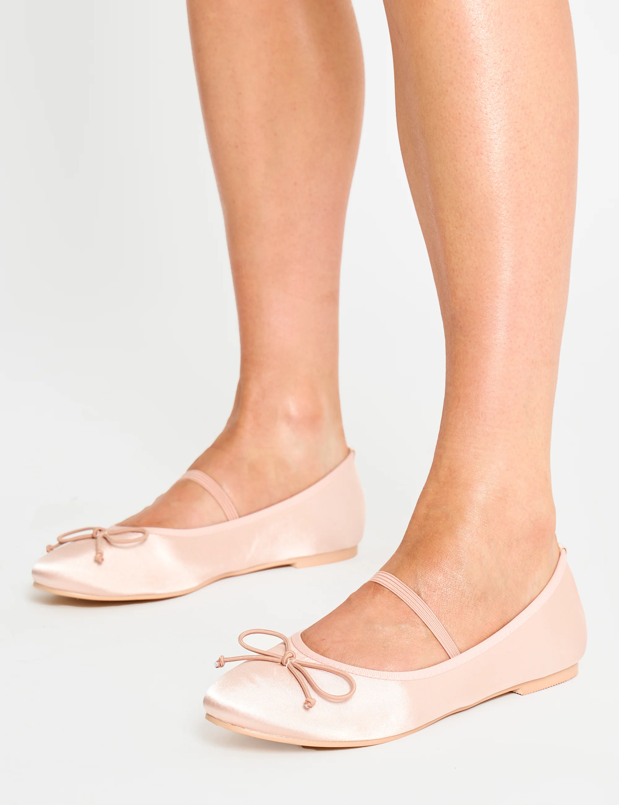 Alexia Pink Satin Flat Ballet Pumps - Image 2