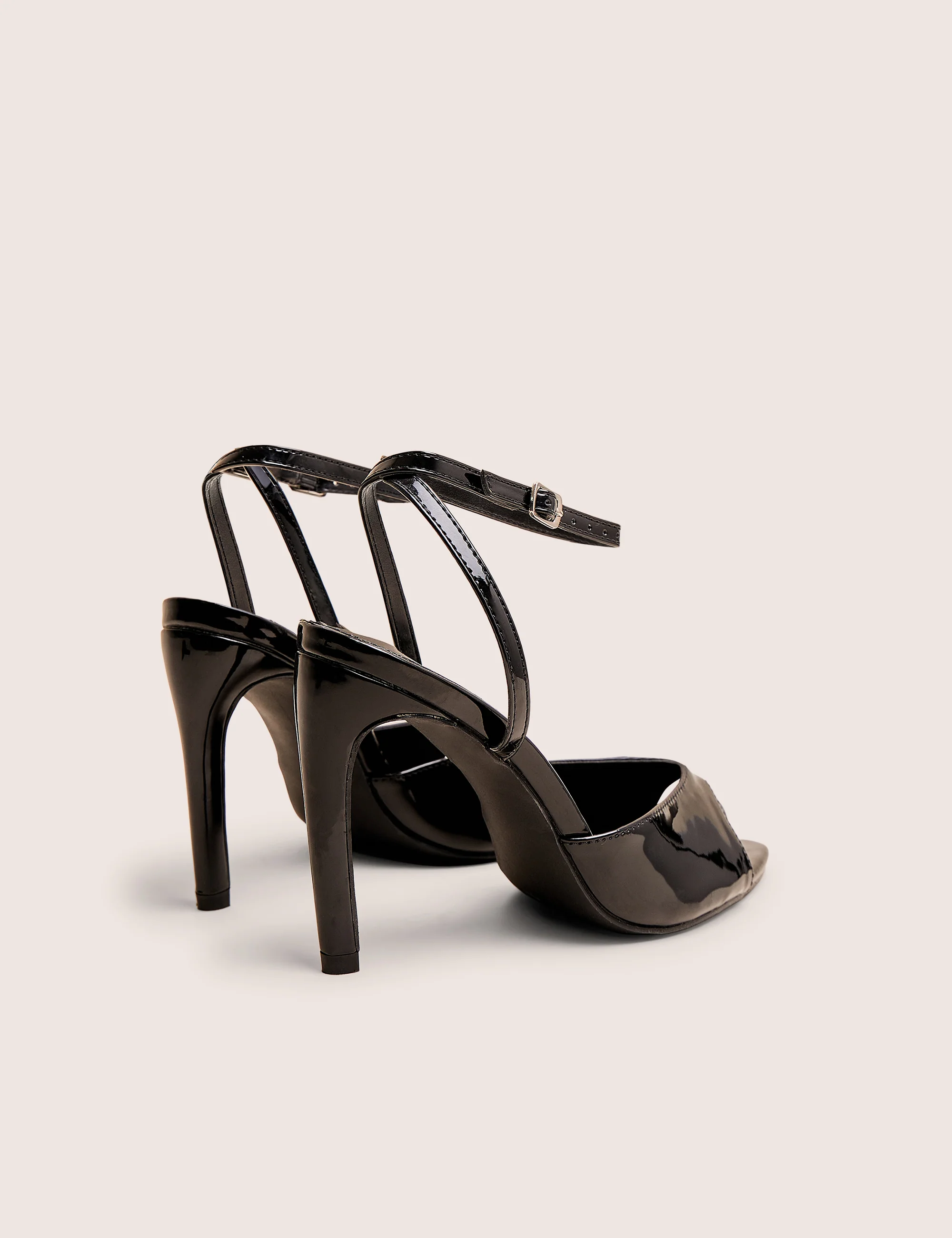 Caught on Black Peep Toe Curved High Heel - Image 4