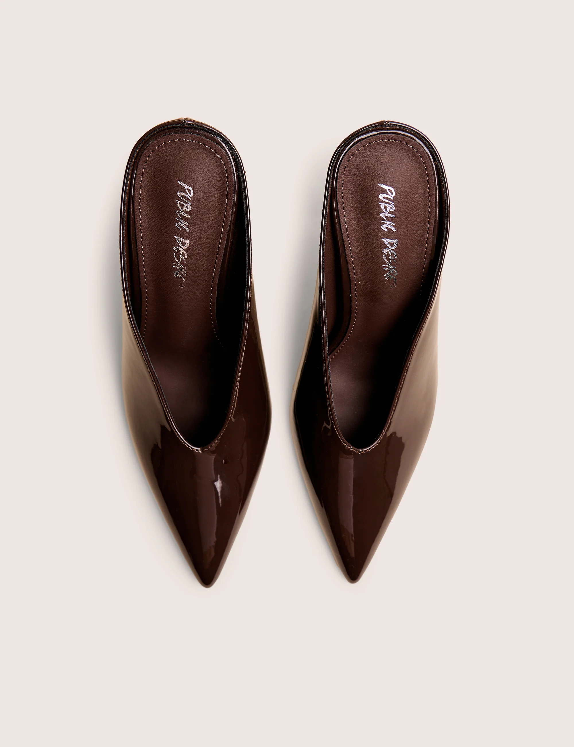 Elixr Chocolate Patent Court High Heels - Image 3
