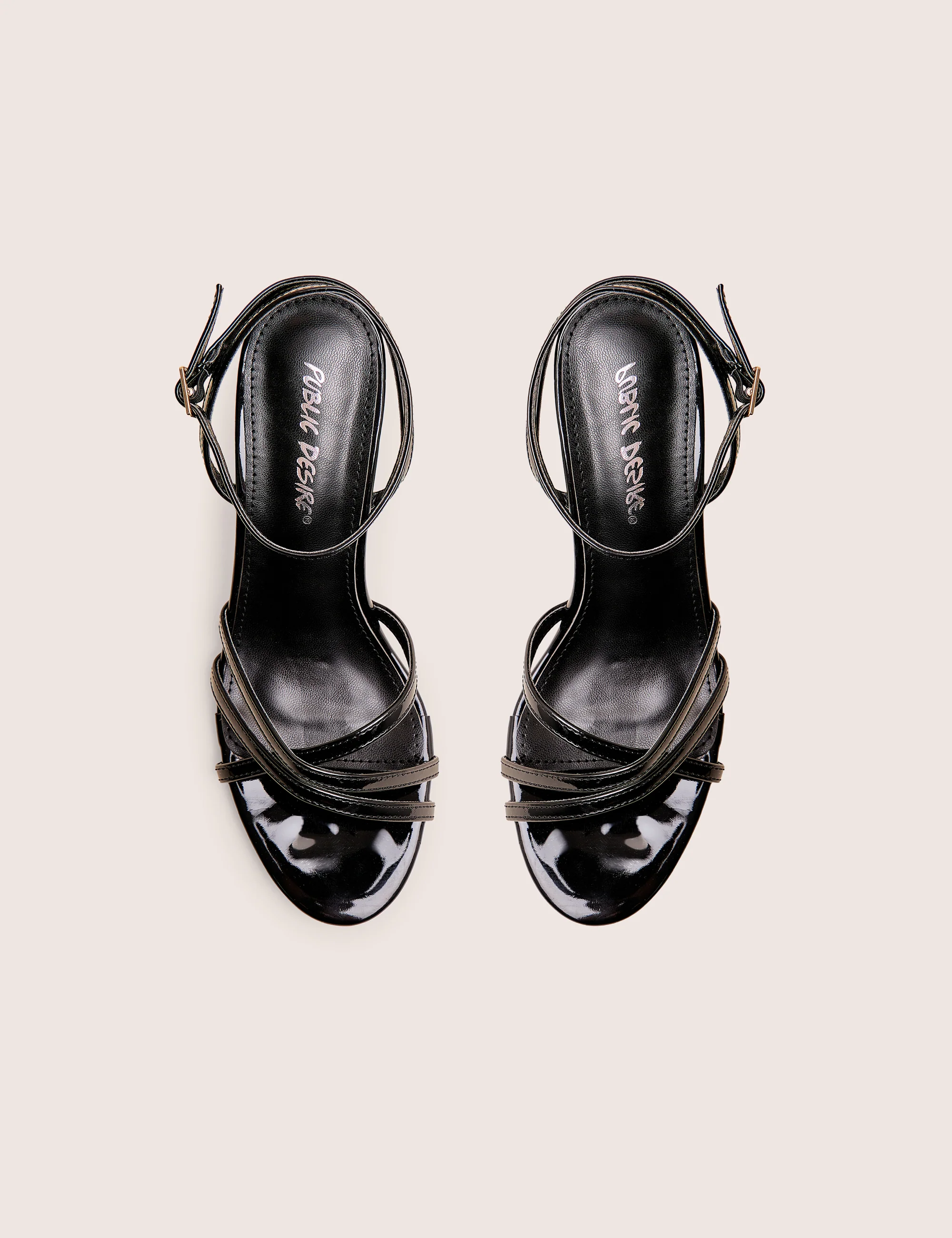 Juliette Black Minimal Strap Detail Kitten Heels - Image 2