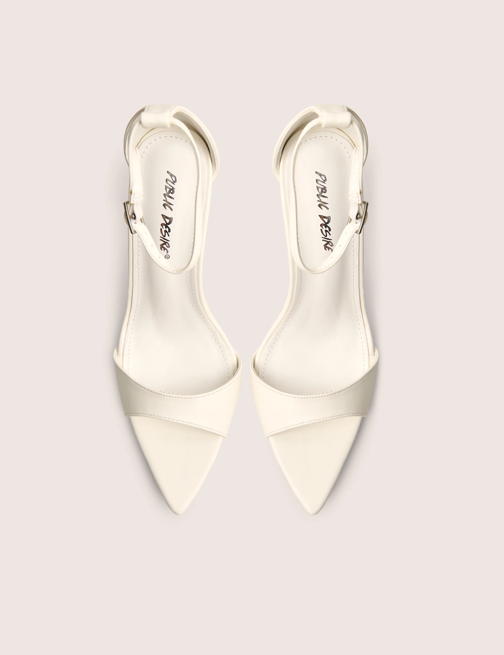 Kelisa White Pu Pointed Toe Barely There Stiletto High Heels - Image 2
