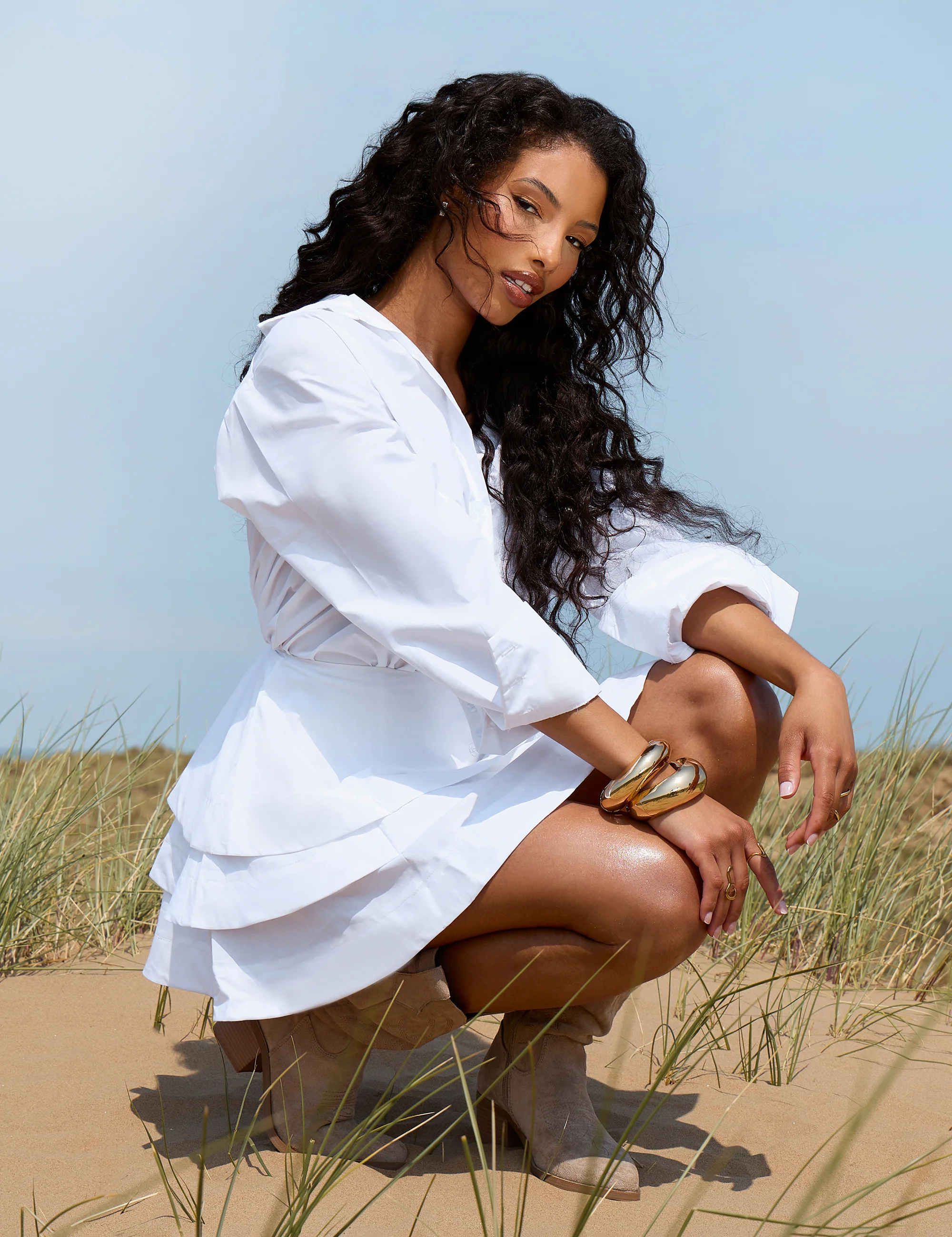 Layered Frilly Mini Skirt White - Image 4