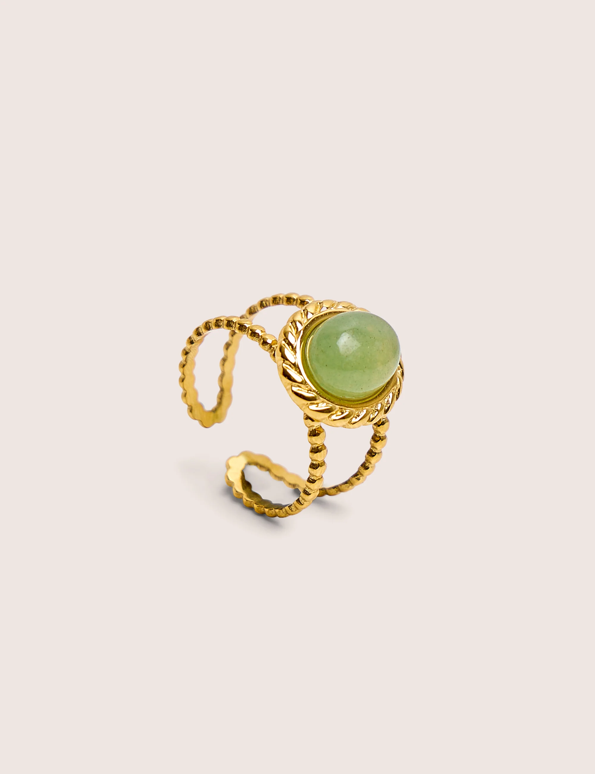 Adjustable Twist Detail Resin Ring in Gold - Image 2
