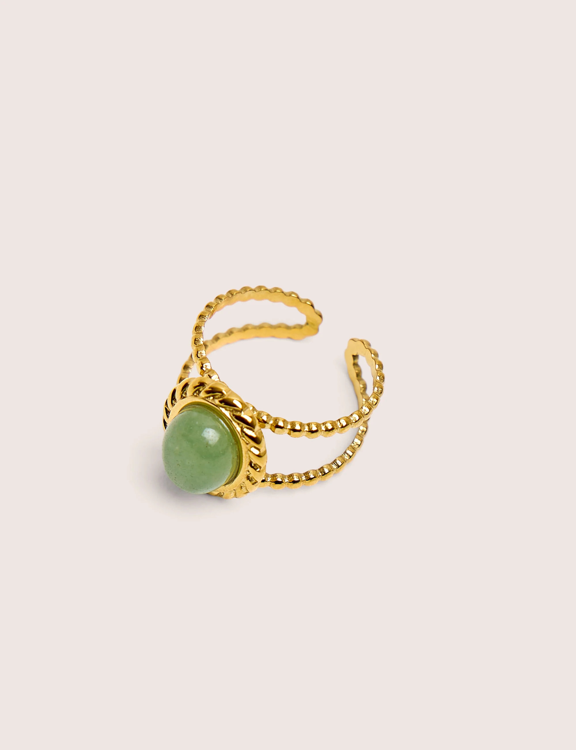 Adjustable Twist Detail Resin Ring in Gold - Image 3