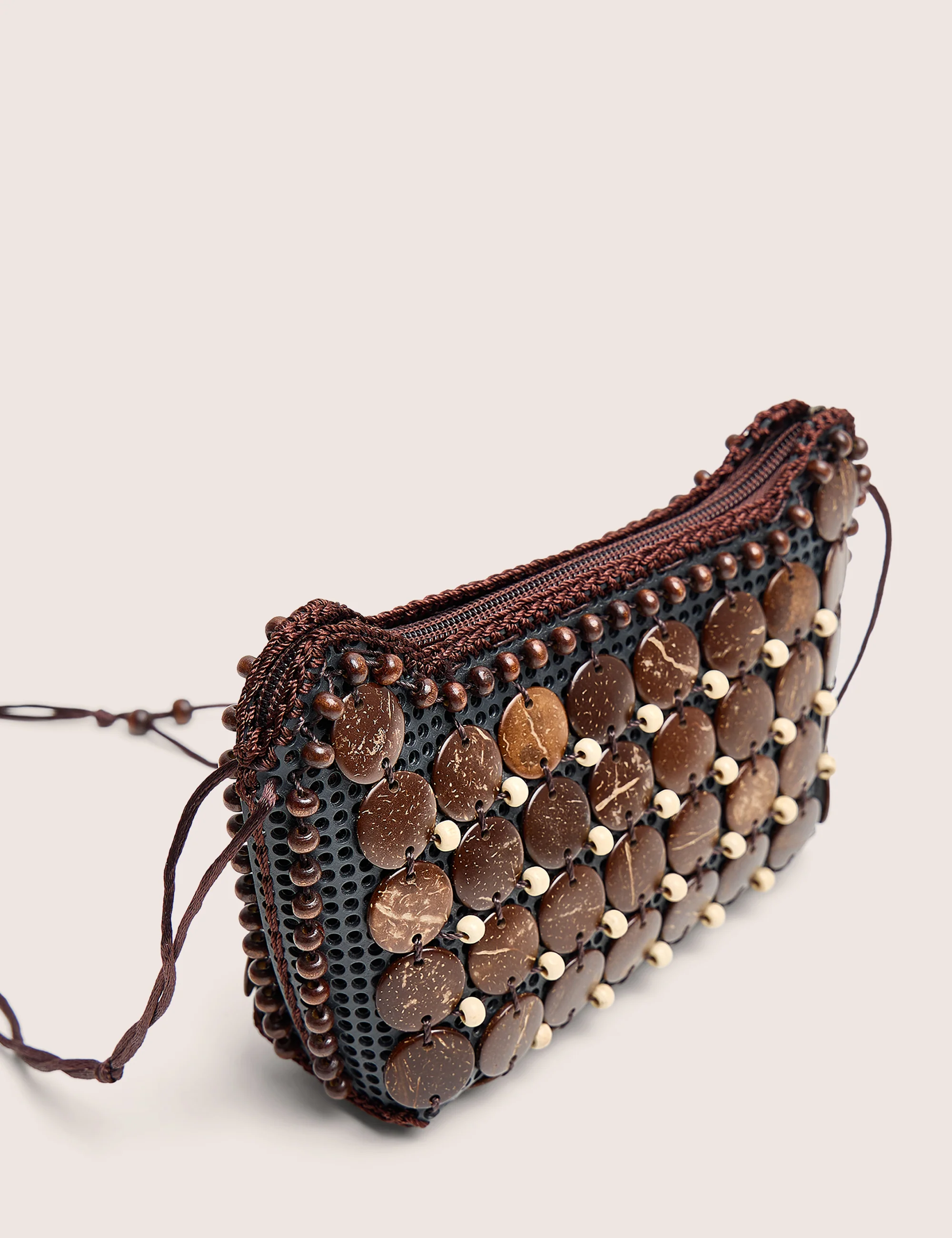 Beaded Brown Crossbody Bag - Image 3