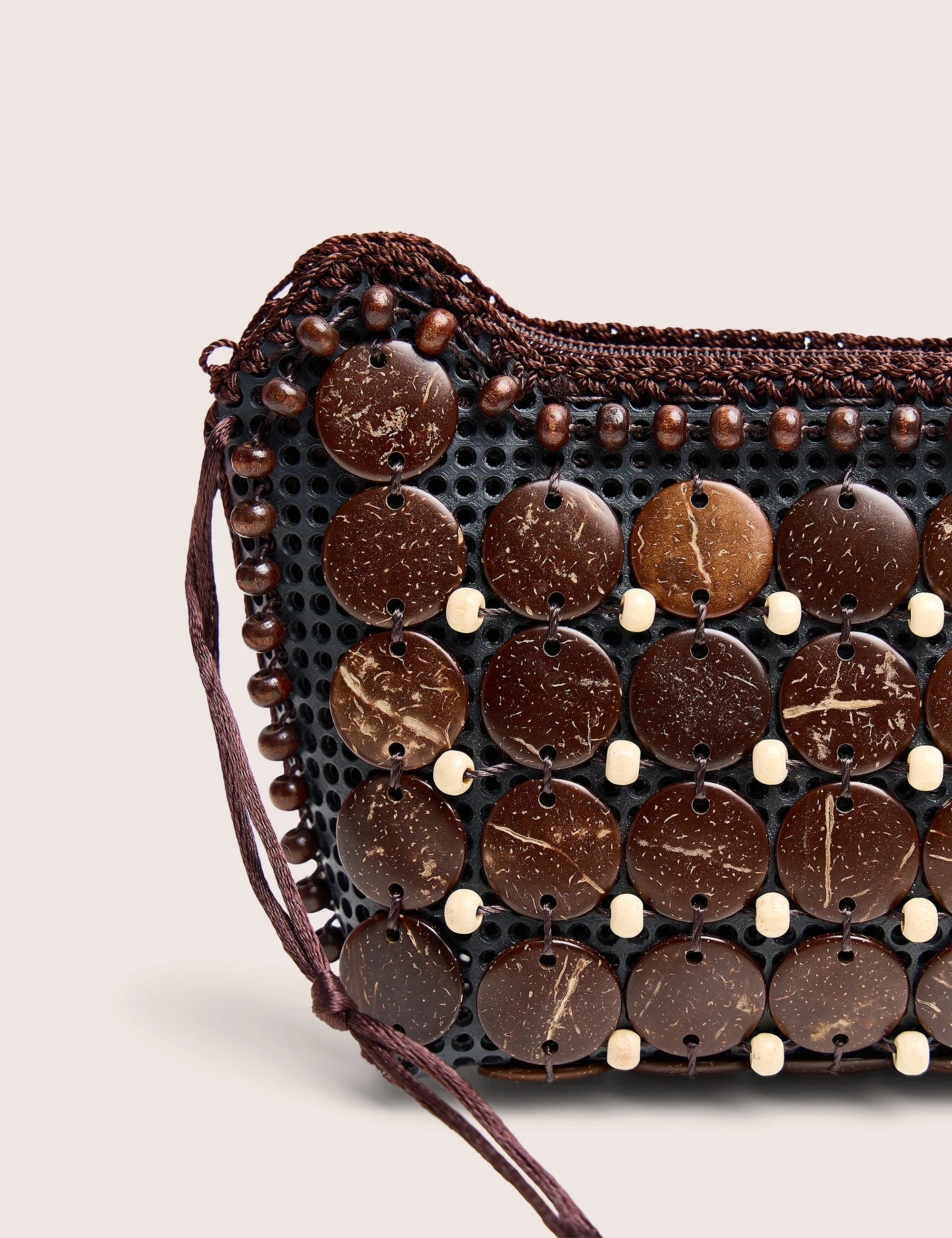 Beaded Brown Crossbody Bag - Image 4