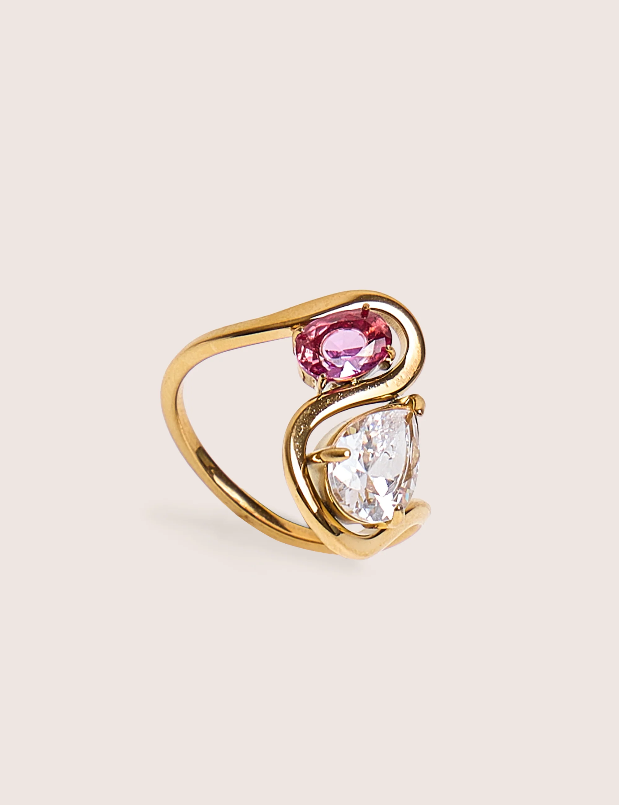 Double Gemstone Gold Ring - Image 2