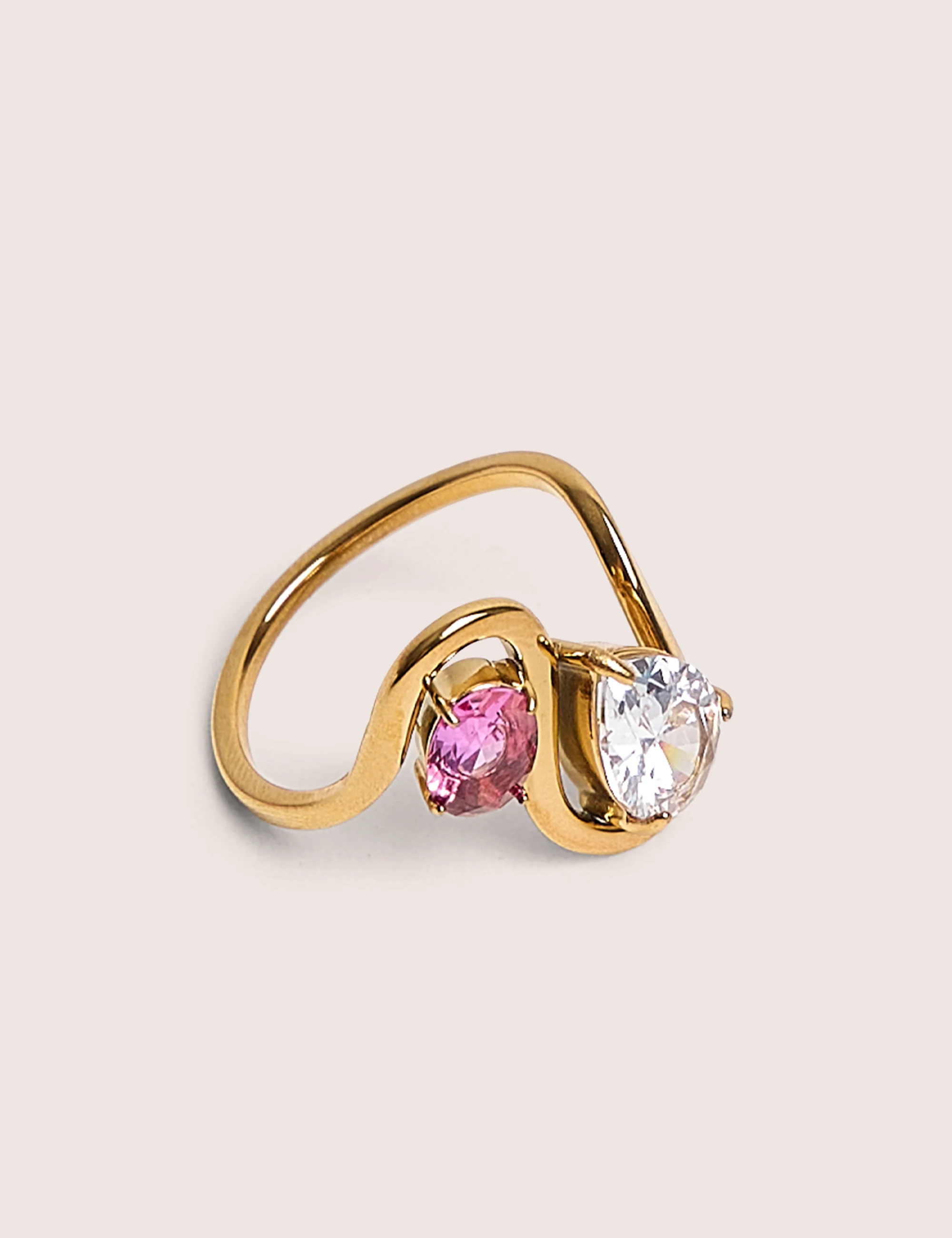 Double Gemstone Gold Ring - Image 3
