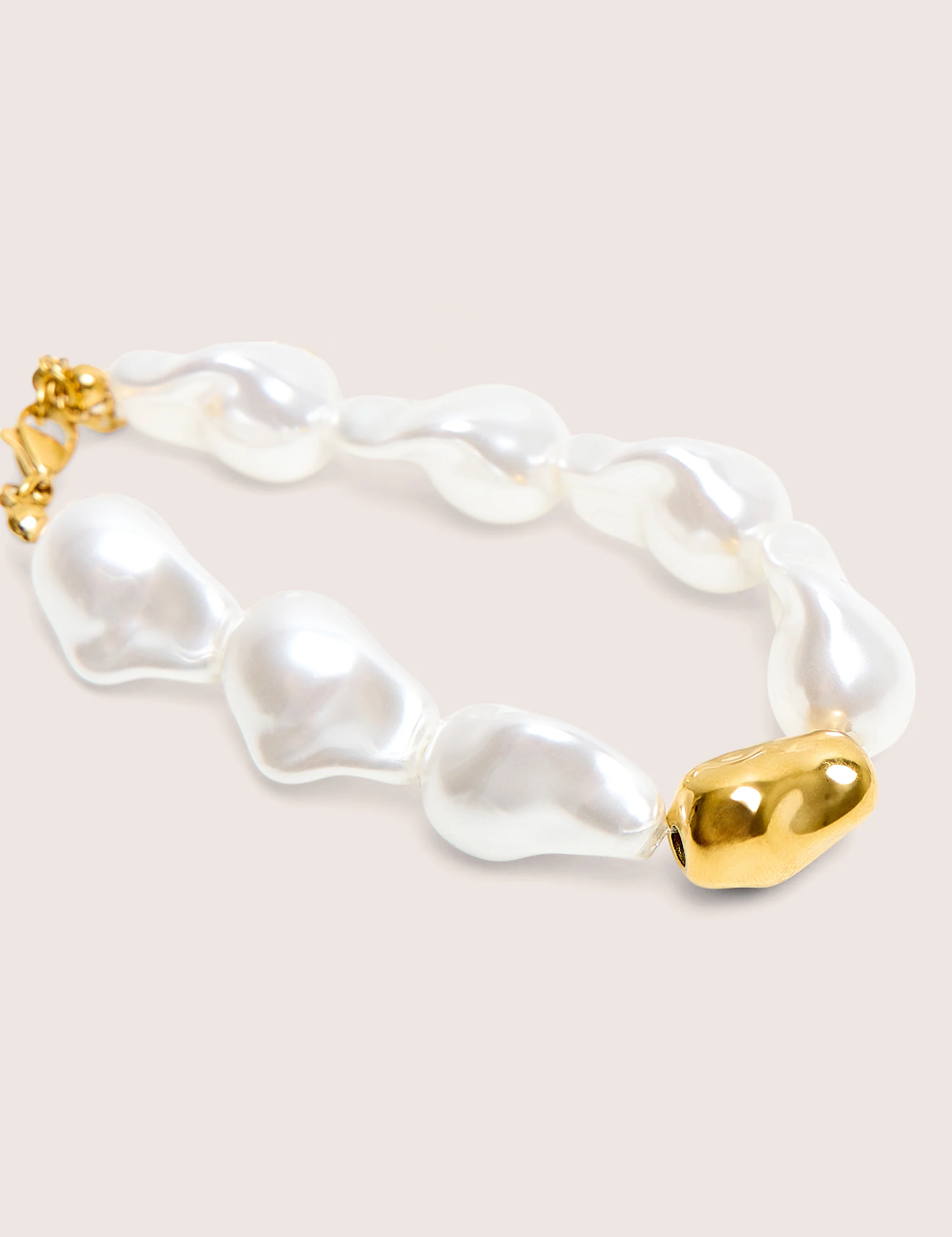 Gold Plated Adjustable Pearl Bracelet - Image 3