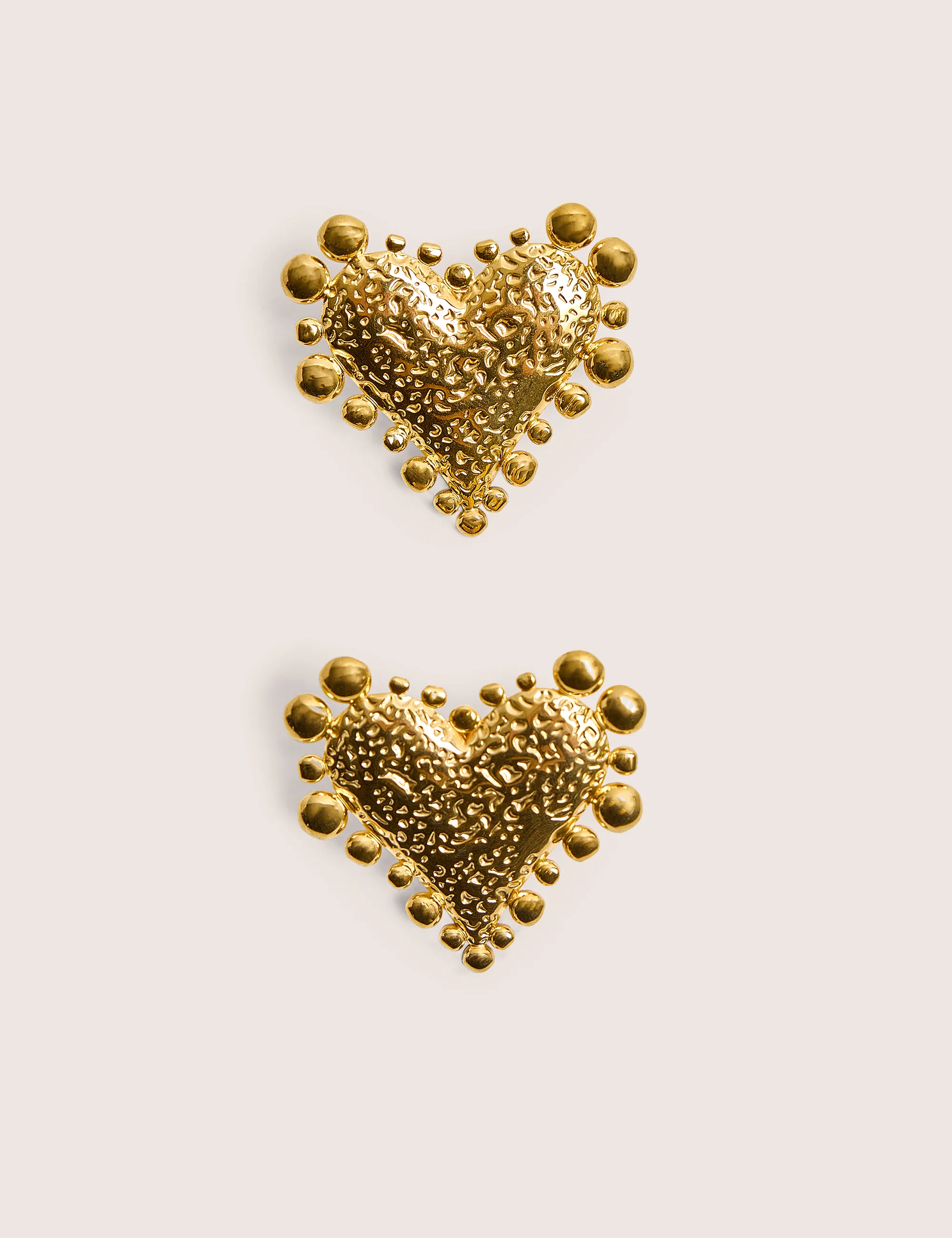 Gold Plated Heart Earrings - Image 2