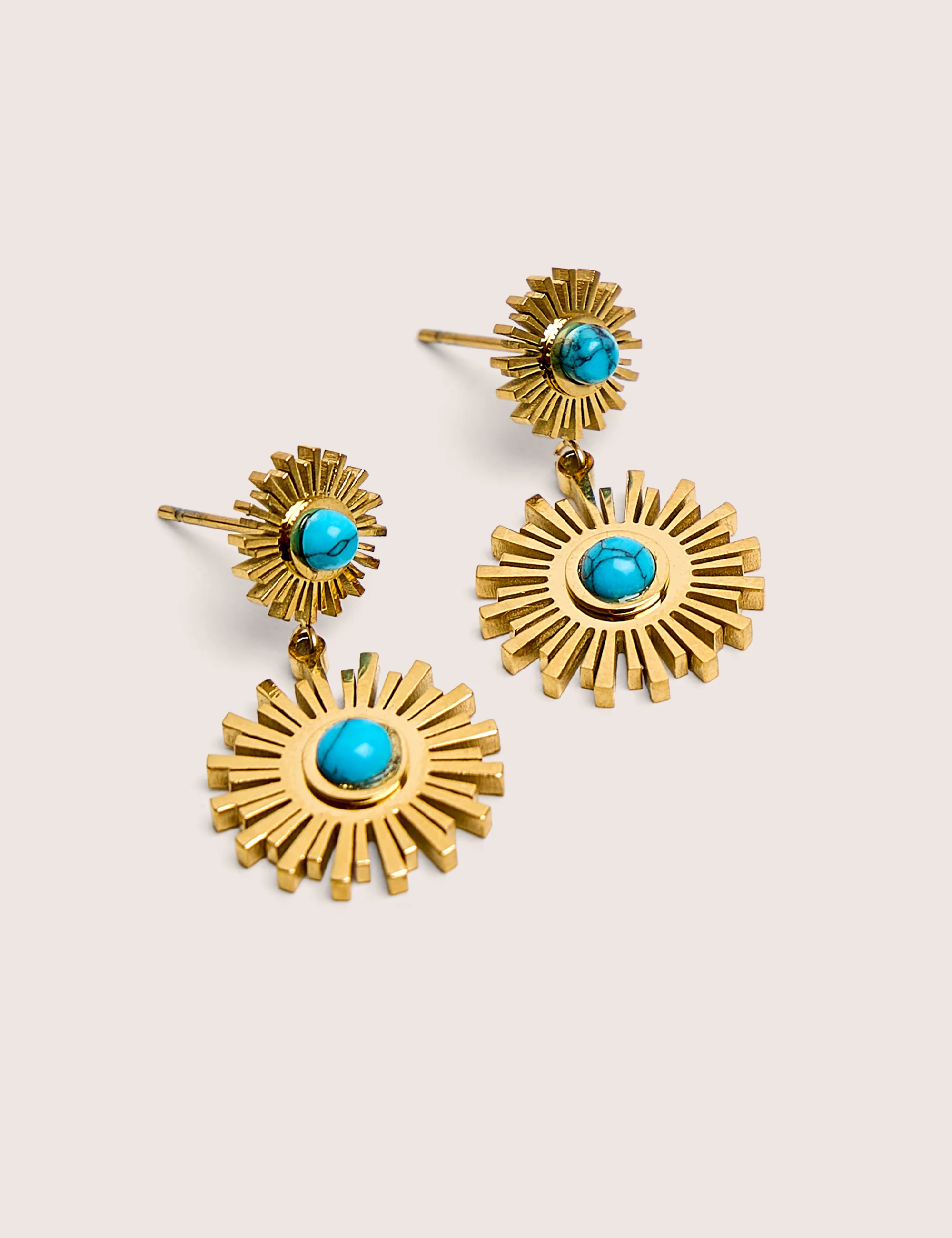 Gold Plated Star Resin Earrings - Image 2