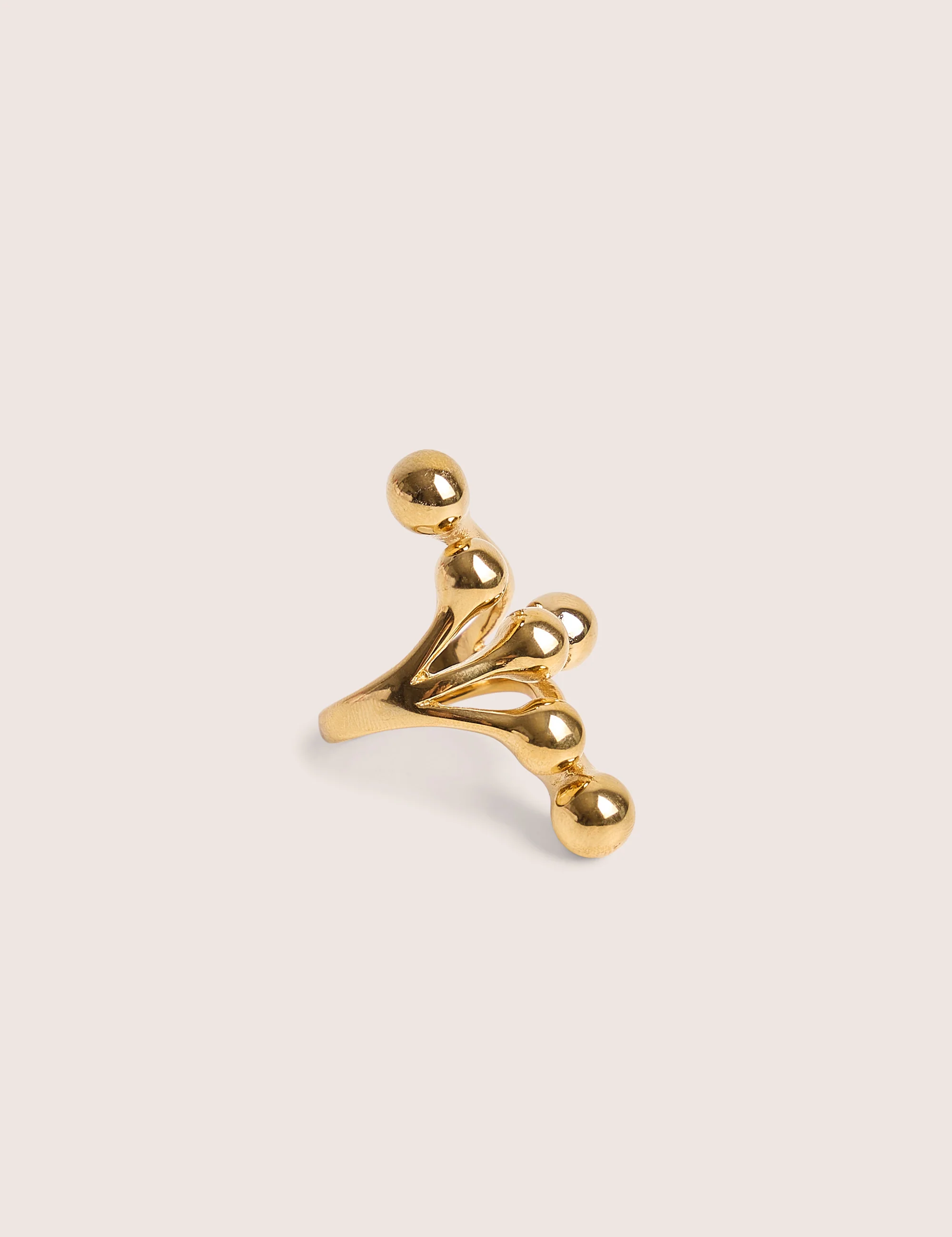 Public Desire Layered Round Ball Detail Ring in Gold - Image 3