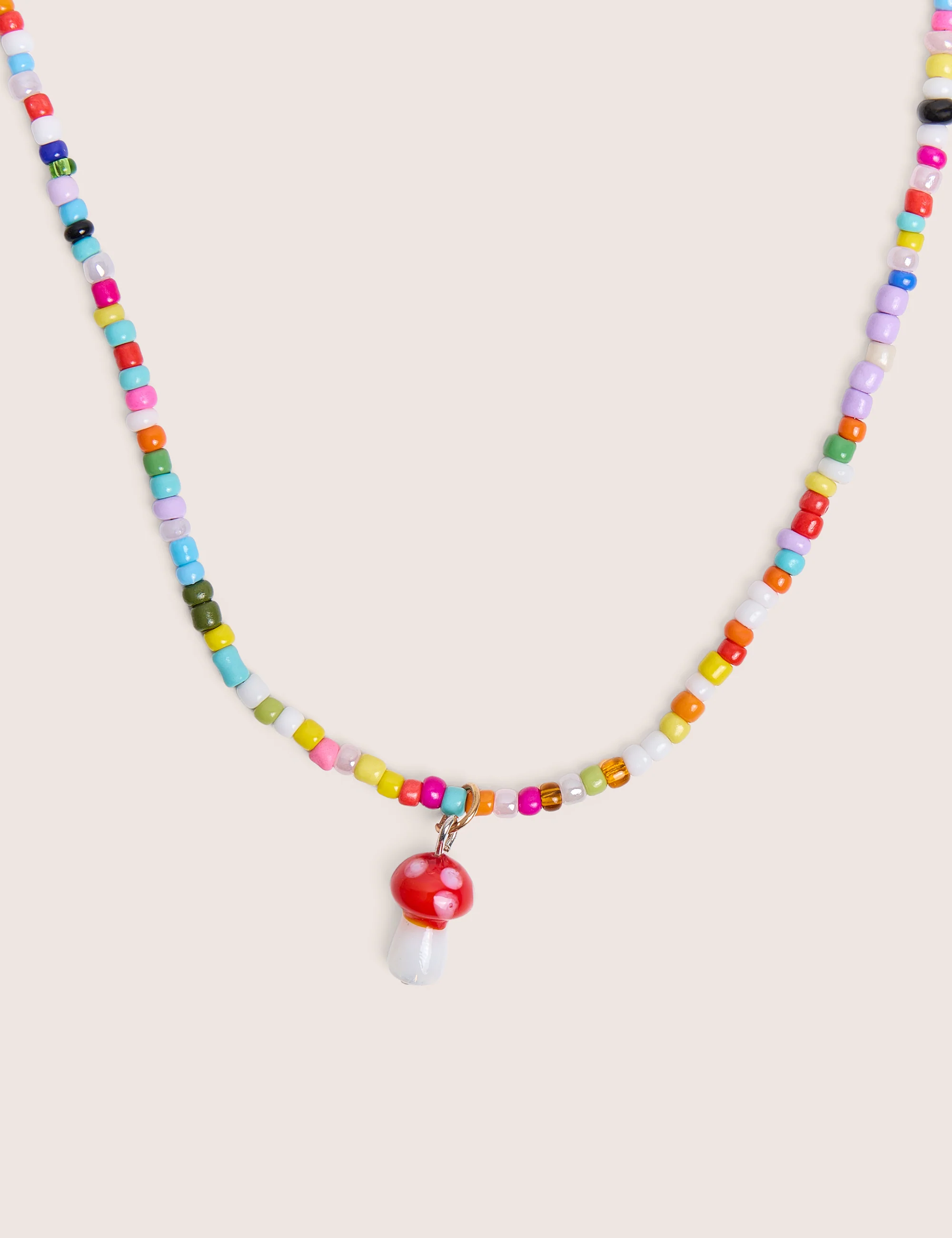 Muilticoloured Beaded Mushroom Necklace - Image 2