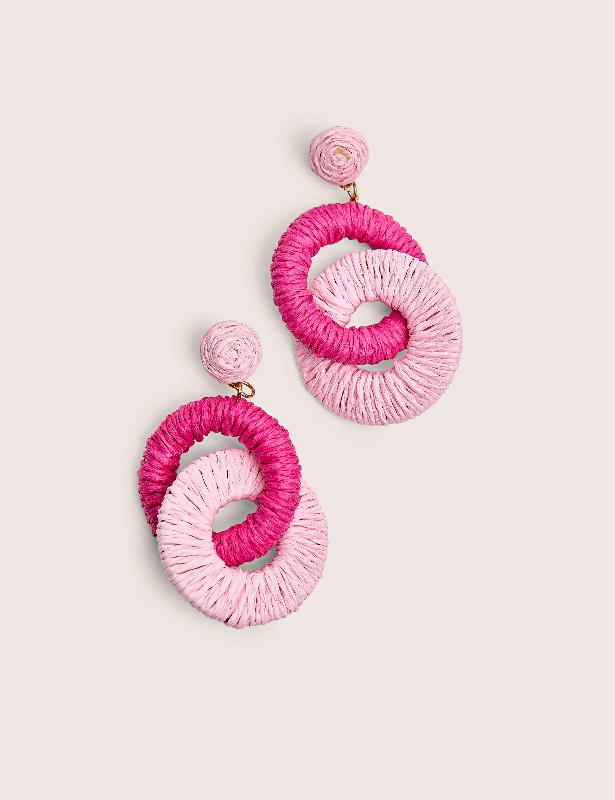 Multi Pink Drop Hoop Earrings - Image 2