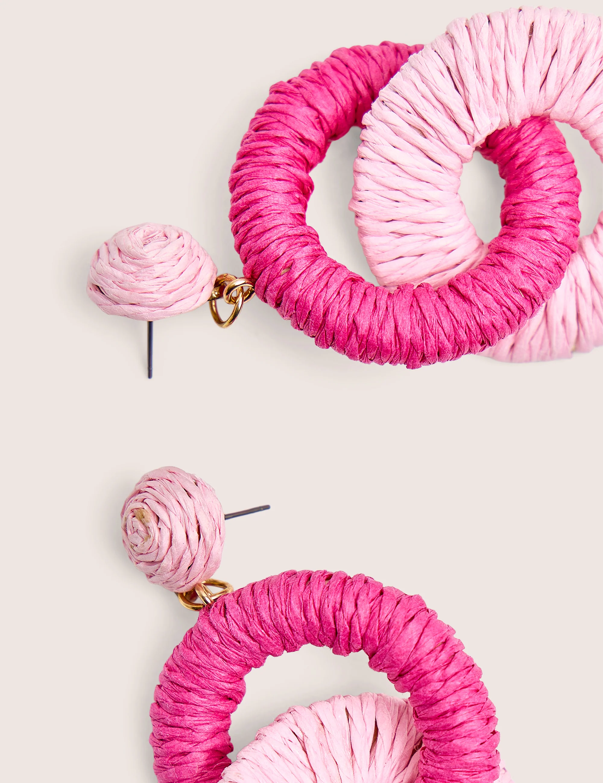 Multi Pink Drop Hoop Earrings - Image 3