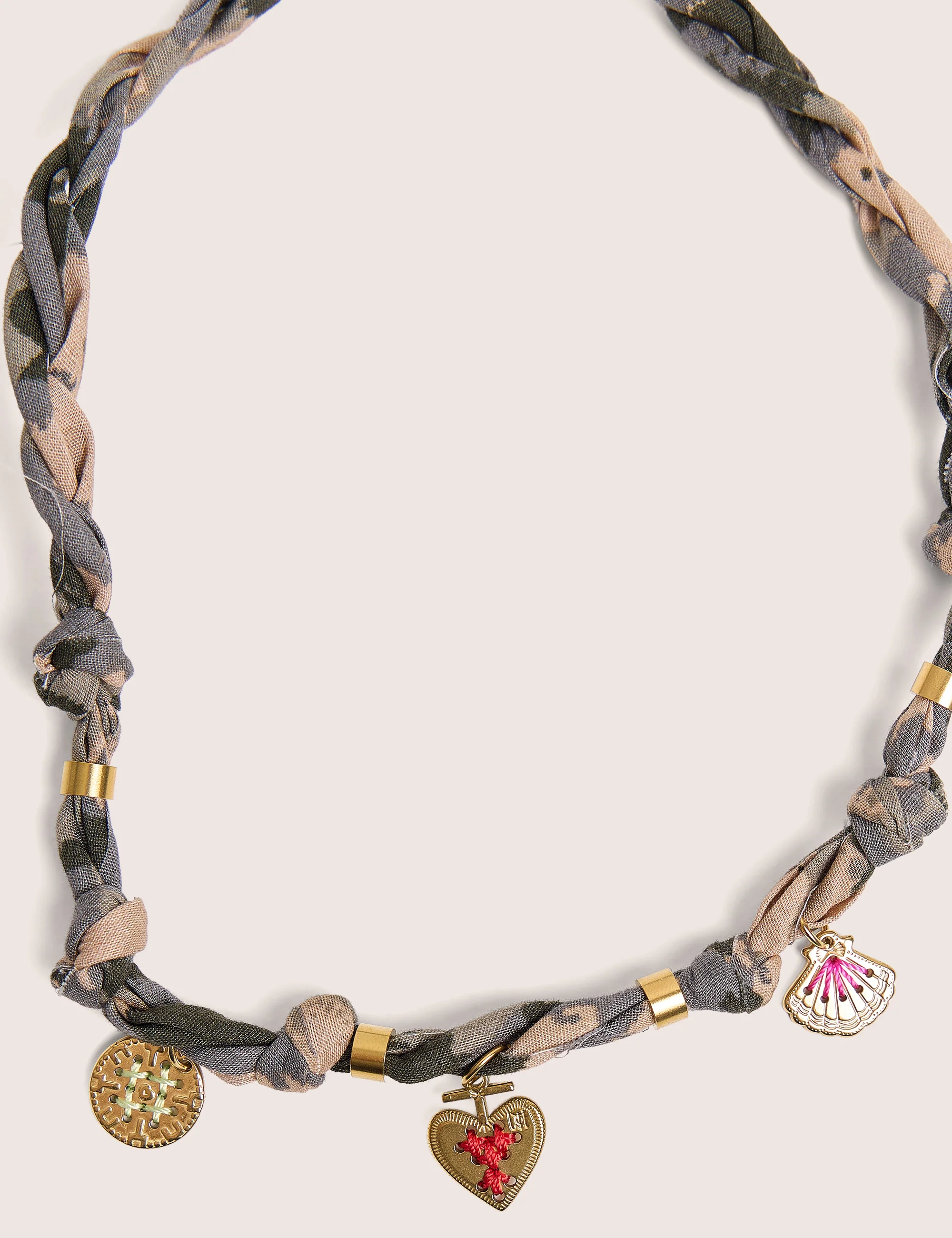 Rope Detail Necklace With Gold Charms - Image 2