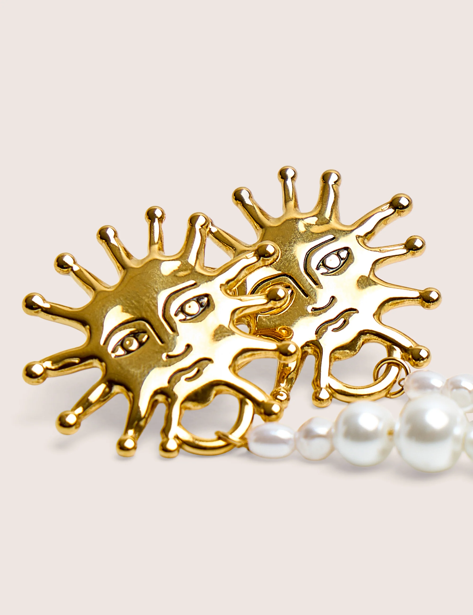 Public Desire Sun Detail Earring With Pearl Droplet - Image 2