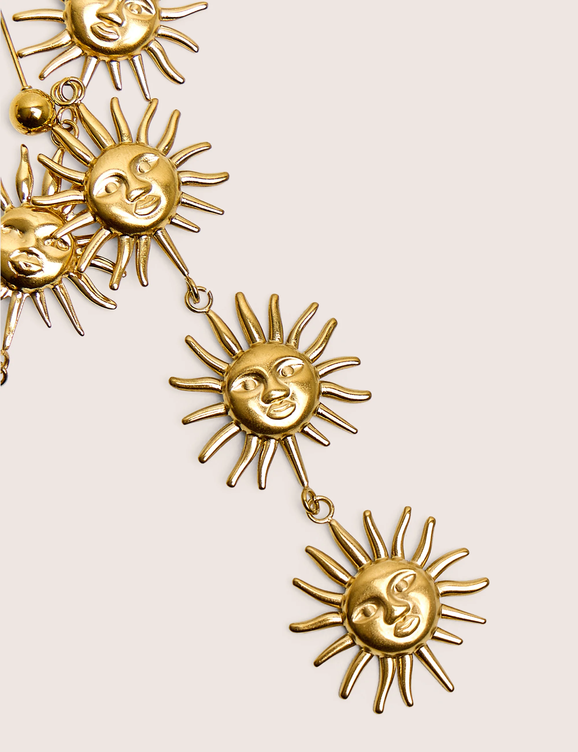 Triple Sun Drop Earrings in Gold - Image 3
