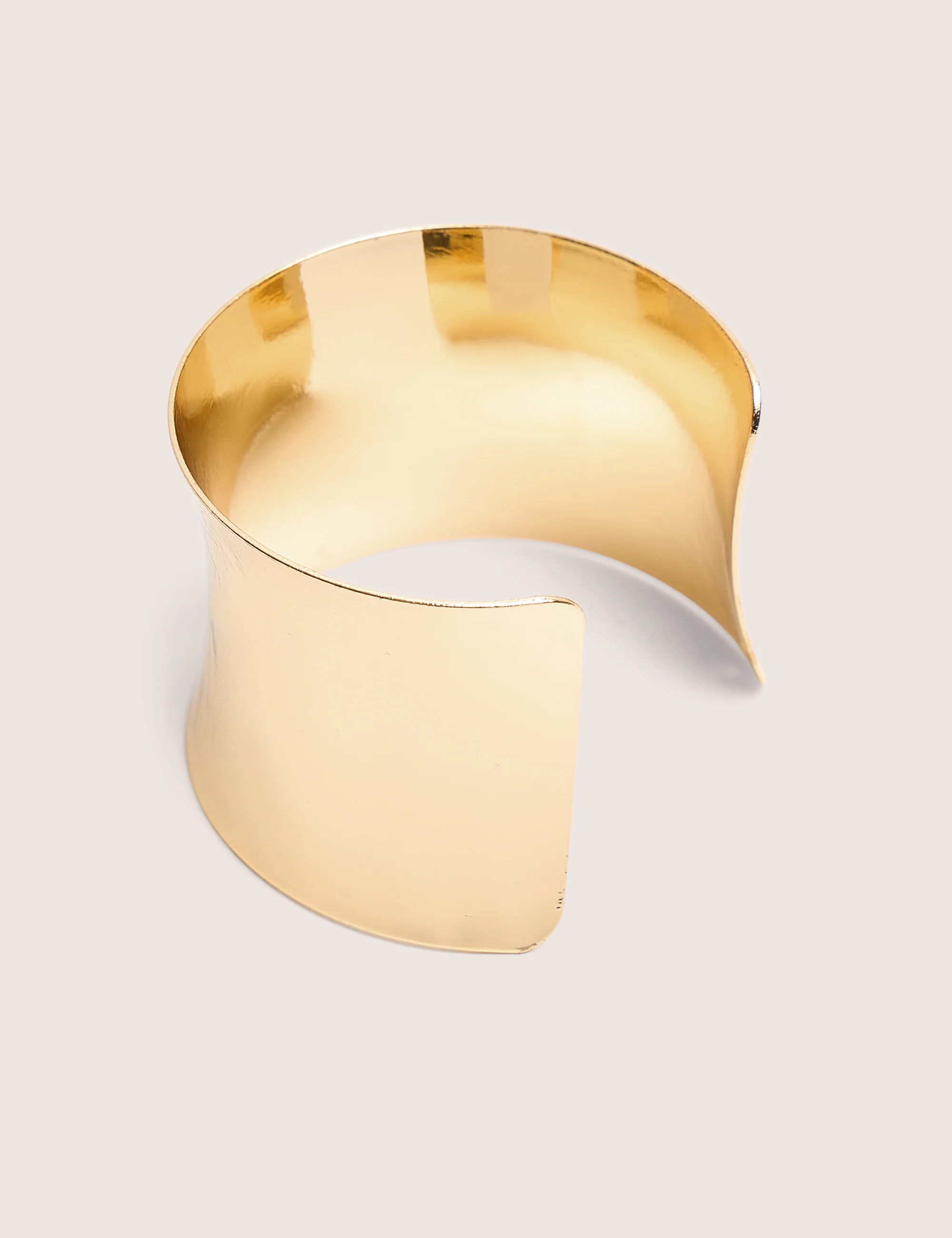Smooth Wide Cuff Bracelet Gold - Image 2